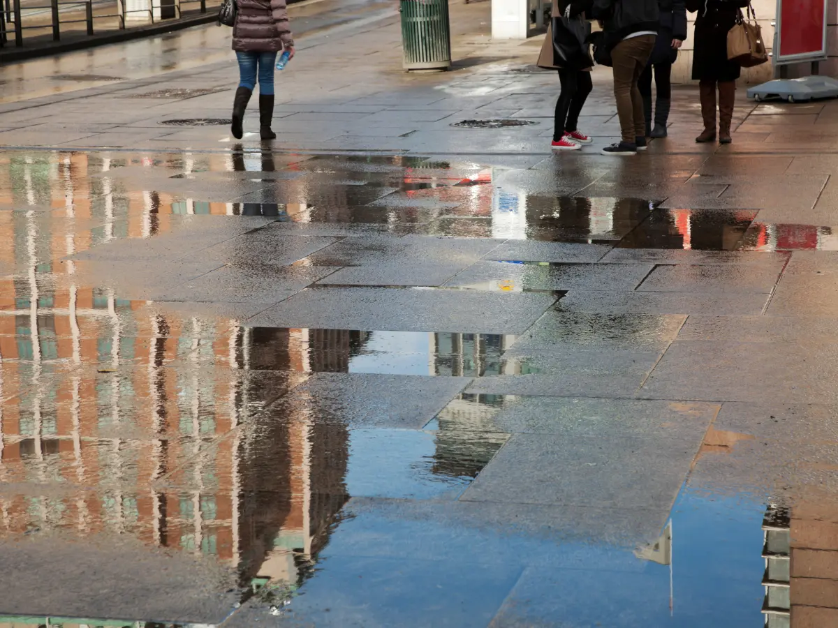the rain had already stopped
